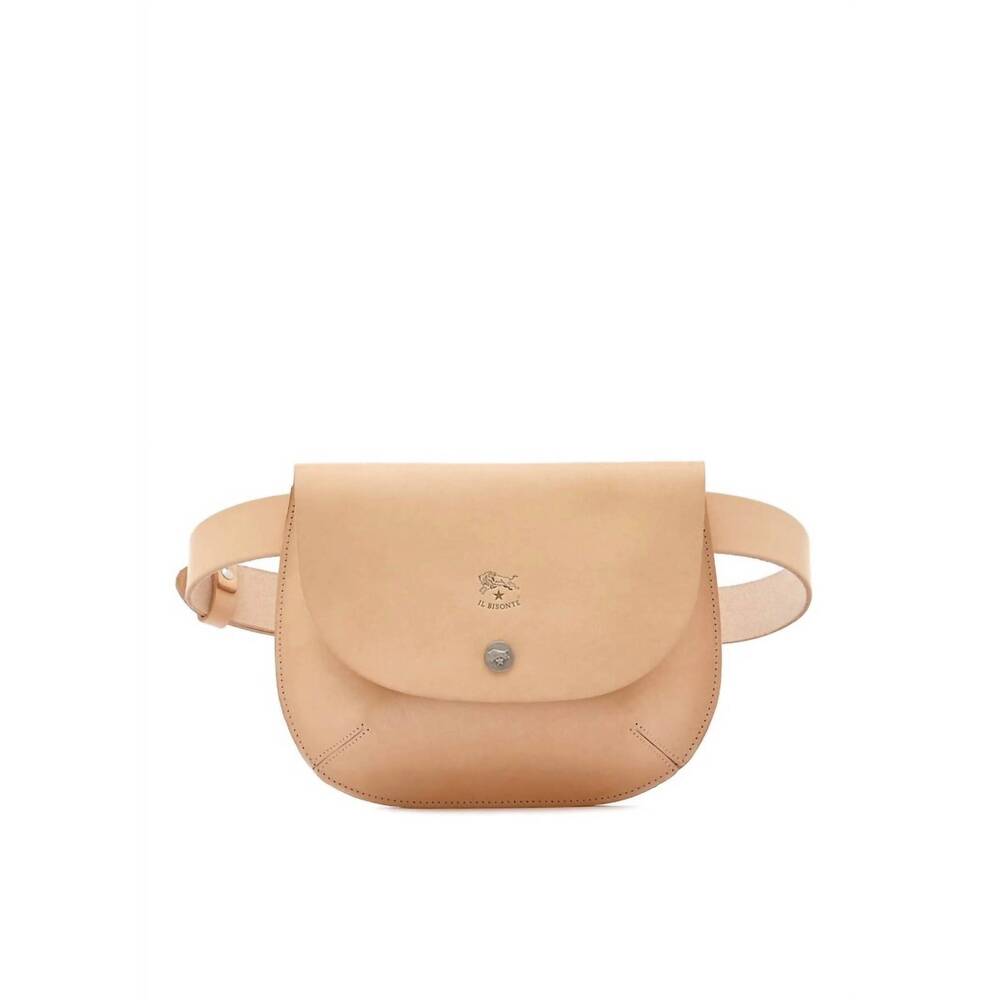 NEW IL BISONTE women's leather belt bag in natural